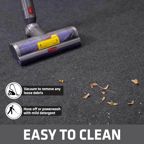 Drymate Garage Floor Runner Mat, (18' x 2'6"), Protects Surfaces, Absorbent, Waterproof, Slip-Resistant, Quick Dry Carpet Fabric, Trimmable & Washable (USA Made) (Charcoal) - size: 18' x 2'6"