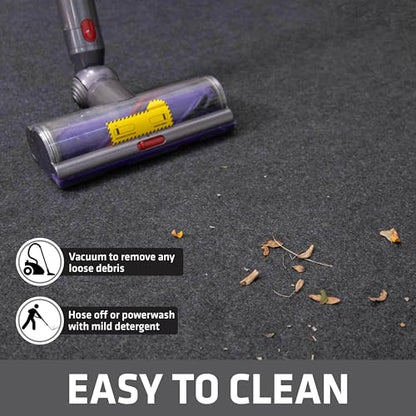 Drymate Garage Floor Runner Mat, (18' x 2'6"), Protects Surfaces, Absorbent, Waterproof, Slip-Resistant, Quick Dry Carpet Fabric, Trimmable & Washable (USA Made) (Charcoal) - size: 18' x 2'6"