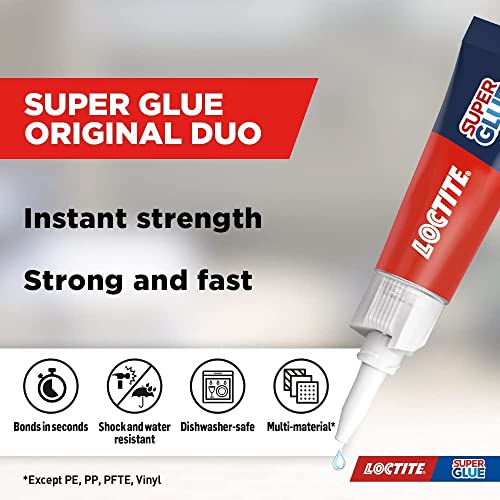 Loctite Universal, Strong All Purpose Super Glue for Repairs, Clear Glue Liquid for Various Materials, Easy to Use Instant Super Glue, 2 x 3g