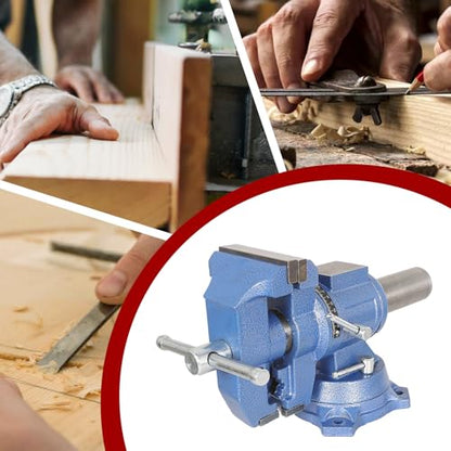 findmall Multipurpose Heavy Duty Multi-Jaw Vise with Swivel Base and Head for Clamping Fixing Equipment - 360-Degree Rotation, Home or Industrial Use (4 inch) - size: 4 inch