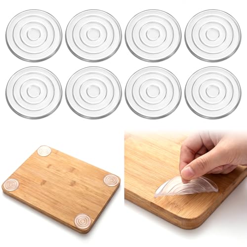 8 PCS Rubber Feet for Cutting Board Non-Slip Feet 1.6 Inch Silicone Pads Self Adhesive No Screws Needed Prevent Sliding Shock-Absorbent for Cutting Board