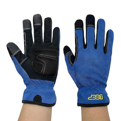 Work Gloves for Men, Durable Mechanic Gloves, Flexible Gardening & Utility Work Gloves with Touchscreen - size: X-Large