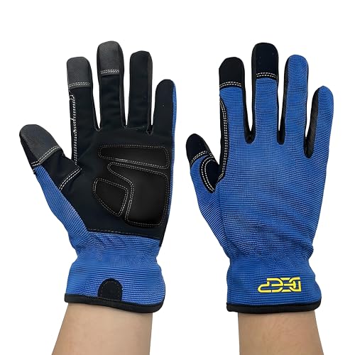 Work Gloves for Men, Durable Mechanic Gloves, Flexible Gardening & Utility Work Gloves with Touchscreen - size: X-Large