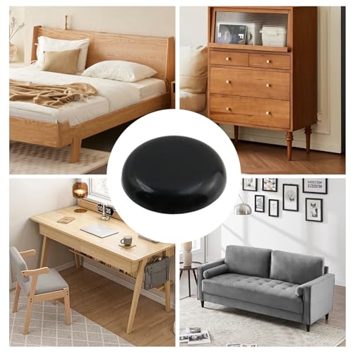 MY MIRONEY 24PCS Round Chair Sliders Black Self-Adhesive Furniture Slider Gliders PE Floor Protector Pads, 1 Inch - style: 1"; Black; 24PCS
