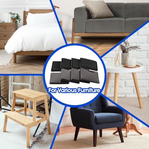 8 PCS Furniture Sliders for Carpet, Square Plastic Moving Slider, 3.5 Inch Sliders for Furniture on Carpet Protectors(Brown) - style: Square