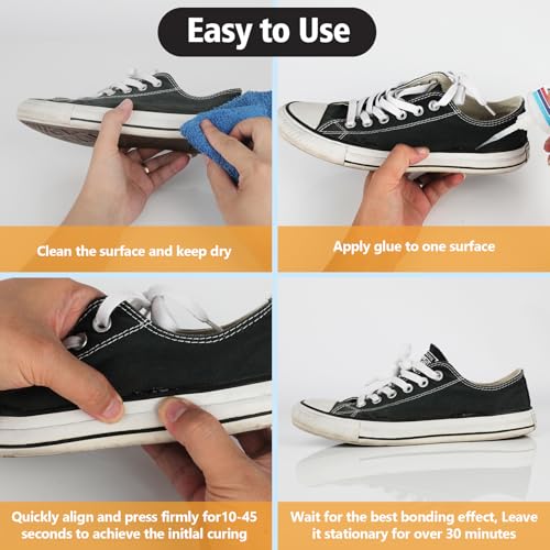 Super Glue for Shoe with Anti Clog Cap.6 X 1 Fl Oz,Ca Glue - Clear Shoe Glue Sole Repair,Waterproof Sneaker Glues for Rubber Soles,Boot,Leather, Heels,Tennis,Strong Boot Fix,Insole Adhesive - style: Shoe-Glue