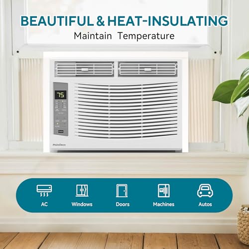 3 Rolls High Density Air Conditioner Window Seal 1" W x 1" T, Strong Adhesion Thick Foam Tape White Insulation Foam for Windows, Doors (Total 19.5 FT Long) - color: White-19.5FT