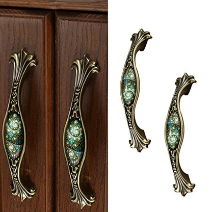 3-3/4" Zinc Alloy Cabinet Pulls Furniture Knobs Starry Pattern Cupboard Handle Drawer Pulls Solid Metal Kitchen Hardware Handles for Cabinet Drawer Wardrobe (2pcs/Set) - color: Starry, size: 3-3/4 Inch