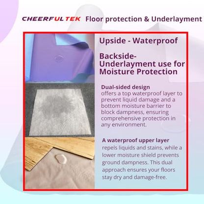 Heavy-Duty Temporary Floor Protection, All Purpose Scratch & Waterproof-Worry Free, Underlayment, Renovation & Construction Canvas Drop Cloth Tarp, Anti-Slip, Durable, Reusable 3'x150'-450 SQFT
