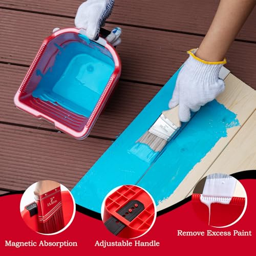 Mister Rui 2" Paint Brushes, 3 Pack, Angle Paint Brush Set for Latex and Oil Paints & Stains, Home Improvement - Interior & Exterior Use, 2 Inch Cut-in Trim Brush