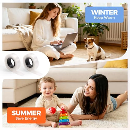 Door Draft Stopper,36 Inch Weighted Under Door Draft, Heavy Duty Soundproof Bottom of Door,Blocks Cold Air/Noise/Wind,Easy Install,Save Energy,Machine Washable,Home Essentials (Brown-36inch)