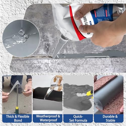 Concrete Crack Filler, Premium Crack Filler, Waterproof Self-Leveling Cement Sealant, Fast-Drying Crack Repair for Driveway, Sidewalk, Garage & Foundation – Indoor Outdoor Use (3 PCS) - style: 3 Pcs,3.3LB