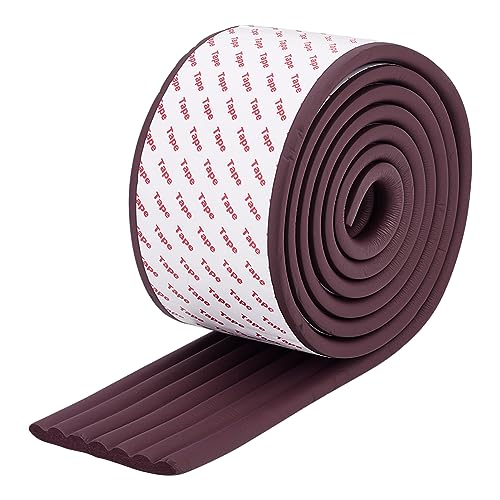 OLYCRAFT 6.8 Feet Coffee Brown Bunk Bed Ladder Pads Soft Ladder Pads with Strong Adhesive Bunk Bed Ladder Cover 3.2 Inch Wide Replacement Bed Ladder Pads for Stair Steps Foot Comfort Corner Protectors - color: Brown