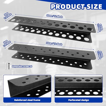 2 Pack Screwdriver Organizer Wall Mounted – Heavy Duty Rustproof Tool Organizer with Durable Design, Space-Saving Storage for Garage, Workshop, Home Workbench