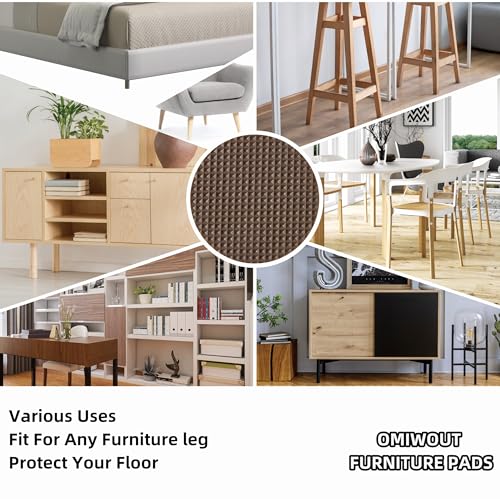 Non Slip Chair Leg Pads for Hardwood Tiles Floors - Noise Canceller Self-Adhesive Anti Slip Rubber Furniture Stoppers to Prevent Sliding - Square 72 PCS 1" (25mm) - size: Square 1" (72PCS)