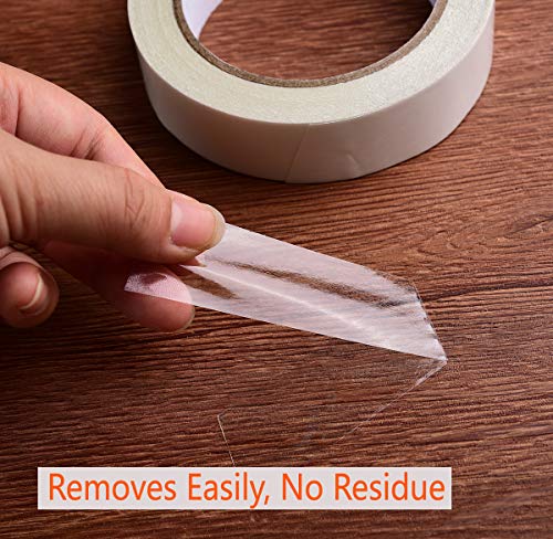 i frmmy Removable Clear Double Sided Sticky Tape- No Residue, Perfect for Gift Wrap, Woodworking- 1 inches x 20 Yards (2 Rolls) - size: 1 Inches x20 Yards (2 rolls)