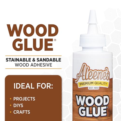 Aleene's DIY Wood Glue, Sandable, Stainable, Paintable Wood Bond, Permanent Hold, Nontoxic, Fast Drying, 4 fl oz 3-Pack - size: 4 fl oz - 3 Pack