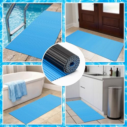 Breling 16" x 36" Swimming Pool Ladder Mat, Protective Pool Ladder Pad Step Mat with Non Slip Texture for Above Ground Swimming Steps Liners and Stairs(Vertical Striped) - size: 16" X 36", style: Vertical Striped
