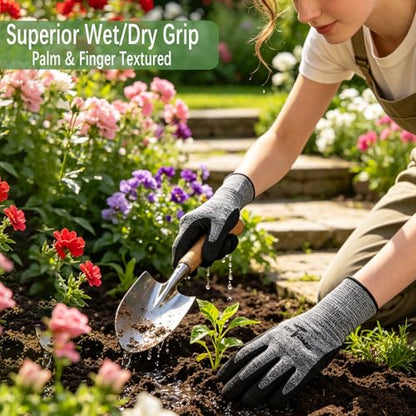 gardening gloves,garden gloves for women,Breathable latex dipped,Suitable for weeding and warehouse handling - color: 8 Pairs Gray Gloves