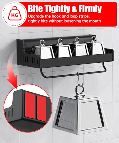 PHIXBEAR 4 inch Large Wide Hook and Loop Strips with Super Adhesive Heavy Duty, Heat Resistant Waterproof, Outdoor or Indoor Use, 8 Sets Black 4x2 Inch - size: 2x4 Inch（8 Sets）