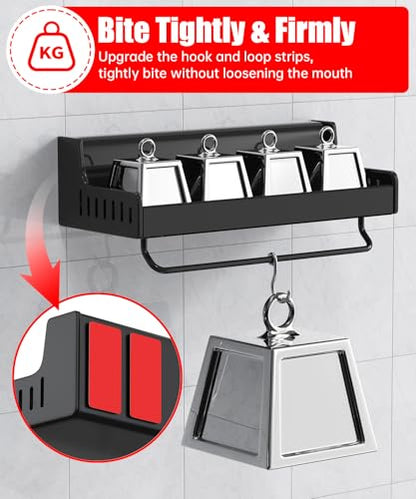 PHIXBEAR 4 inch Large Wide Hook and Loop Strips with Super Adhesive Heavy Duty, Heat Resistant Waterproof, Outdoor or Indoor Use, 8 Sets Black 4x2 Inch - size: 2x4 Inch（8 Sets）