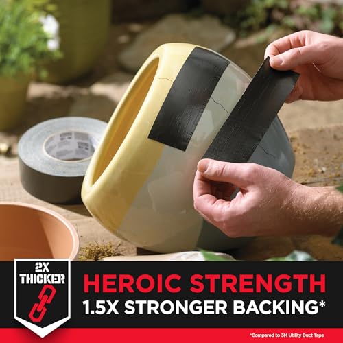 3M Extreme Strength Duct Tape 2830, 1.88 in x 30 yd, Double-Thick Adhesive, Heavy-Duty Waterproof Black Tape, Indoor/Outdoor Use, 12 Rolls - size: 1.88 inches x 30 yards, style: 12 Rolls
