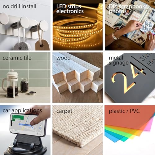 Gizmo Dorks 300LSE Double Sided Tape, Heavy Duty Clear Adhesive, 2 in x 36 ft, Heat Resistant, Waterproof, for Picture Hanging, LED Strips, DIY Crafts, Car Décor, Electronics - size: 2 inch x 36 feet