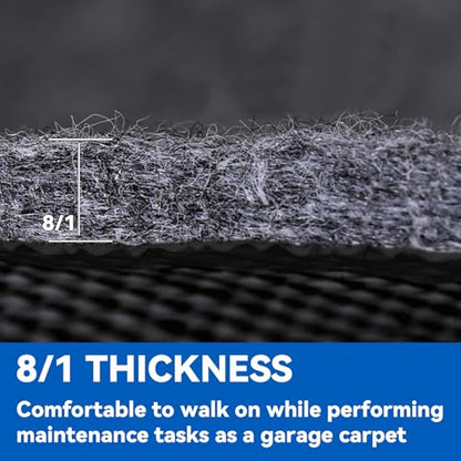 Garage Floor Mat, 5 x 6 Ft Waterproof Mat with Non-Slip Backing, Reusable Absorbent Surface, Easy Clean Floor Protector Oil Spill Mats for Garage, Driveway, Workshop