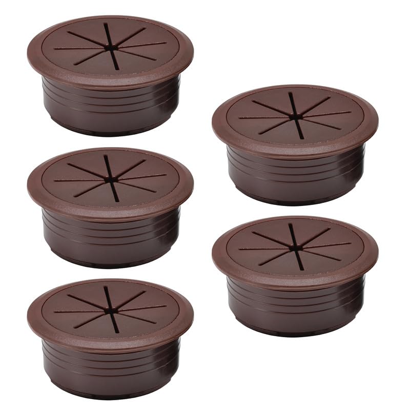 EASYEAH 5 Pcs Desk Grommet 2" / 50 mm, Desk Hole Cover for Cables Coffee, Cable Grommet ABS Plastic, Desk Hole Grommet for Home & Office Pc, Detachable Cable Cord Organizer - size: 2" / 50 mm, style: 5pcs Coffee