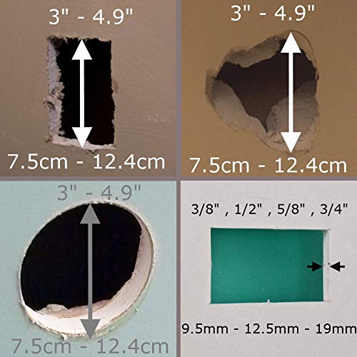 Access Panel for Wall and Ceiling, Standard Square Repair Panel, Hide Hole in Drywall, Fit Wide Range of Hole, No Trimming of Wall Required by RoutCad (#2:Panel 5 1/8in X 5 1/8in, Hole 3.0" to 4.9")