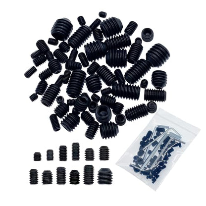 60pcs Set Screws, Set Screws Assortment Kit, Grub Screws M3 M4 M5 M6 M8 for Home Repair, Repair Furniture, Electronic Product, Install Door Lock, DIY, Fixtures, 12 Sizes - size: 60pcs(12 Sizes)