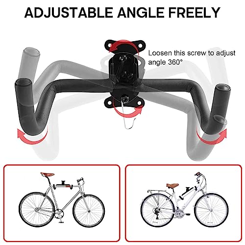 Bike Hanger Wall Mount, 2 Pack Heavy Duty Steel Bike Racks Storage Garage Adjustable Bicycle Hooks for Mountain Hybrid Road Bikes - color: Black 2 Pack