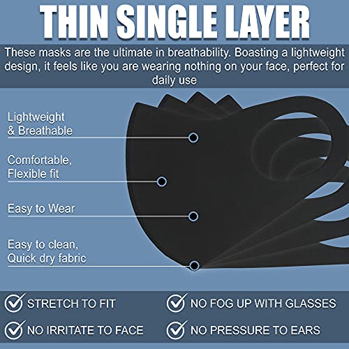 MEFELE Cln 10PCS Black Face Mask Covers with Elastic Ear Loop Cover Full Face Anti-Dust, Unisex, Washable, Breathable, and Reusable (Adults) - style: Adults