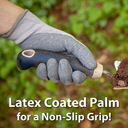 SAFE HANDLER Ultra Stretch Grip Gloves | Latex Crinkle Coated Grip, Thick Lining, Comfort & Flexibility, Grey, OSFM, 1 pair (2 gloves) - color: Grey
