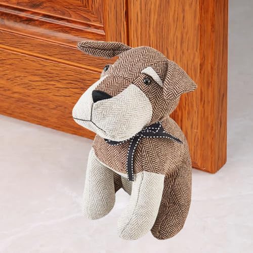 Decorative Door Stopper for Bottom of Door and Inside Door Decorative.Soft and Weighted Cute Door Stop to Keep Door Open for Home and Office (Brown Dog) - color: Brown Dog