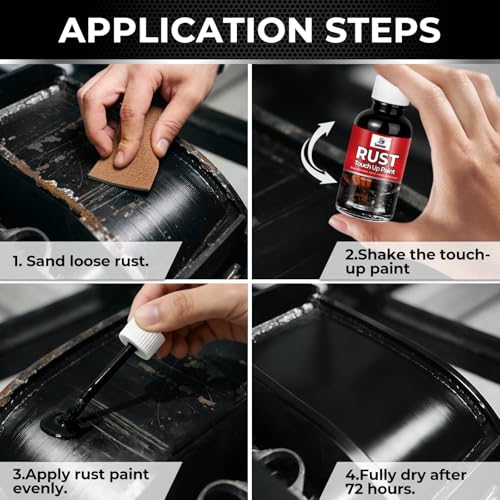 Black Touch Up Paint Rust Paints High Heat Resistant, Multi Surface Acrylic Enamel Black Touch Up Paint Pen Scratch Repair for Rust Metal,Walls,Cabinets,Appliances,Wood,Door,Furniture,Enamel, 30ml - color: Black-GWX-4