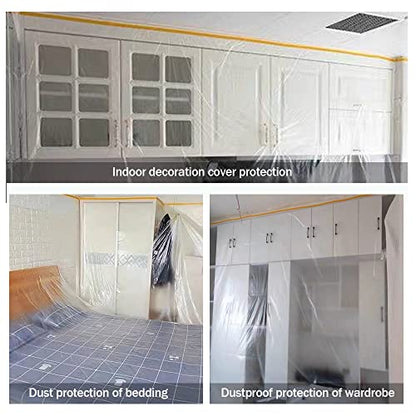 Pre-Taped Masking Film for Painting Painters Plastic Sheeting with Automotive Paint Tape and Drape for Covering Cars, Walls, Windows and Furniture Protection (Size -5 x 65-Feet) - style: 5-feet X 65-feet