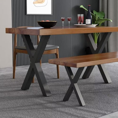 Metal Table Legs, Furniture Legs for Dining Desk and Coffee Table, DIY Table Legs 28 Inch, Set of 2 Black 28" H×18.5" W - color: 28" Table Legs 2, size: 28" X 18.5"