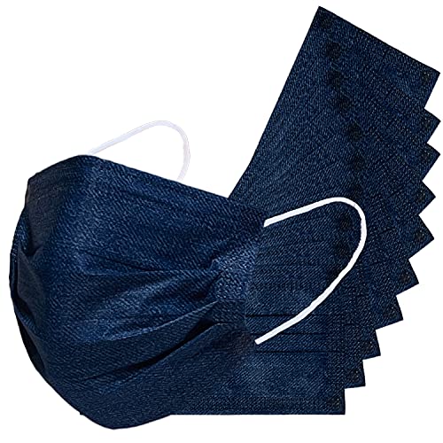 Blue Denim Disposable Safety Mask 3 Layer Protection Face Mask for Adults 50 pcs - color: Blue Denim
