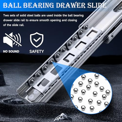 Heavy Duty Drawer Slide with Lock 16 Inch,Full Extension Ball Bearing Runners Locking & Lock-Out, Up to 250lb Load Capacity,1 Pair - size: 16 Inch, style: With lock(W:53mm)