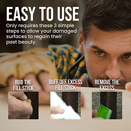 Wood Scratch Repair Fill Stick for Grey (Set of 3), Great for Touch-Ups and Repairs on Hardwoods Floors, Furniture, Cabinets and Plastic Surfaces - color: Gray