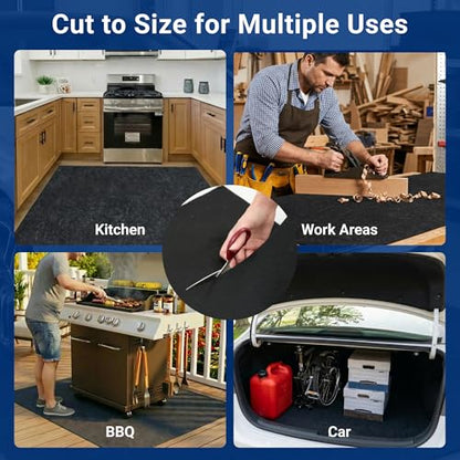 FLEXIMOUNTS 20' x 8' Garage Floor Mat Oil Spill Mat with Waterproof Slip-Resistant Backing, Waterproof Rubber Backing Floor Protection Shop Toolbox Containment Carpet, Absorbent, Slip-Resistant - size: 20' X 8' W/ Rubber Backing