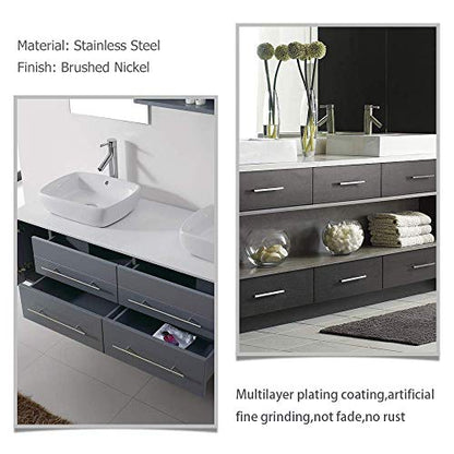 Goldenwarm 15Pack Single Hole Brushed Stainless Steel Cabinet Knobs and Pulls Door Cupboards Drawers Bedroom Furniture Handles 50mm/2in Overall Length - color: ‎Brushed Stainless Steel, size: 15 Pack