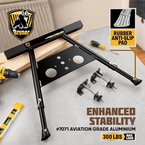 Ladder Stabilizer, Extension Ladder Stabilizer for Roof Wall Standoff Ladder Accessory Safety Stability Aviation Grade Aluminium, Adjustable Length 22-29.5"