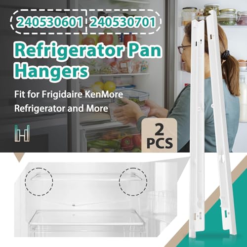 240530601(Left) & 240530701(Right) Refrigerator Pan Hangers Replacement – Drawer Slide Rail Kit Replaces 240460401, 240460501