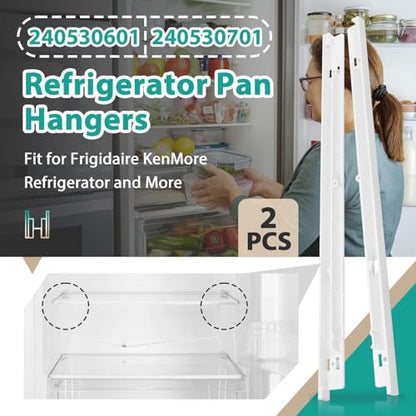 240530601(Left) & 240530701(Right) Refrigerator Pan Hangers Replacement – Drawer Slide Rail Kit Replaces 240460401, 240460501