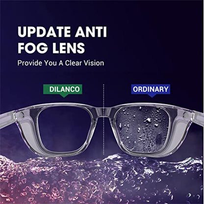 DILANCO Clear Safety Glasses Goggles With Side Shields for Women Men,Fog & Scratch-Resistant Complete UV Protection Eyewear - color: Purple
