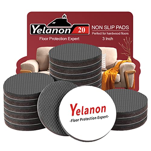 Non Slip Furniture Pads -20 pcs 3" Furniture Grippers, Non Skid for Furniture Legs,Self Adhesive Rubber Feet Furniture Feet, Anti Skid Furniture Hardwood Floor Protector for Keep Couch Stoppers - size: 20 pcs 3" Round