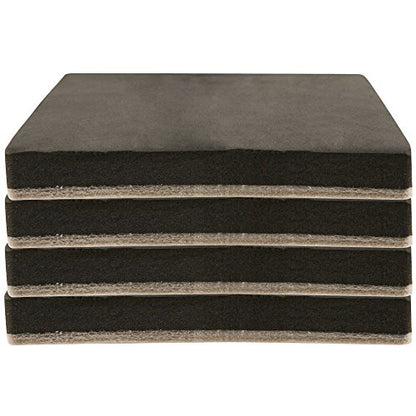 Super Sliders 5" Large Square Reusable Felt Furniture Sliders for Hard Surfaces, Anti-Slip Protective Appliance & Furniture Moving Pads for Beds, Sofas, Dressers, Set of 4, Black - size: 4 Pc, style: 5" Square