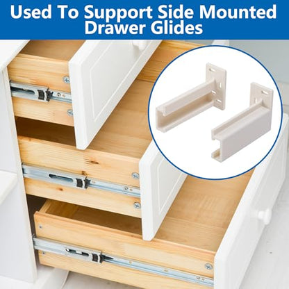 2 Pairs Drawer Track Back Plate,ABS Drawer Rail Bracket Compatible with R7265,Drawer Slide Mounting Brackets for Track Socket Repair Replacement - color: 4 Pcs
